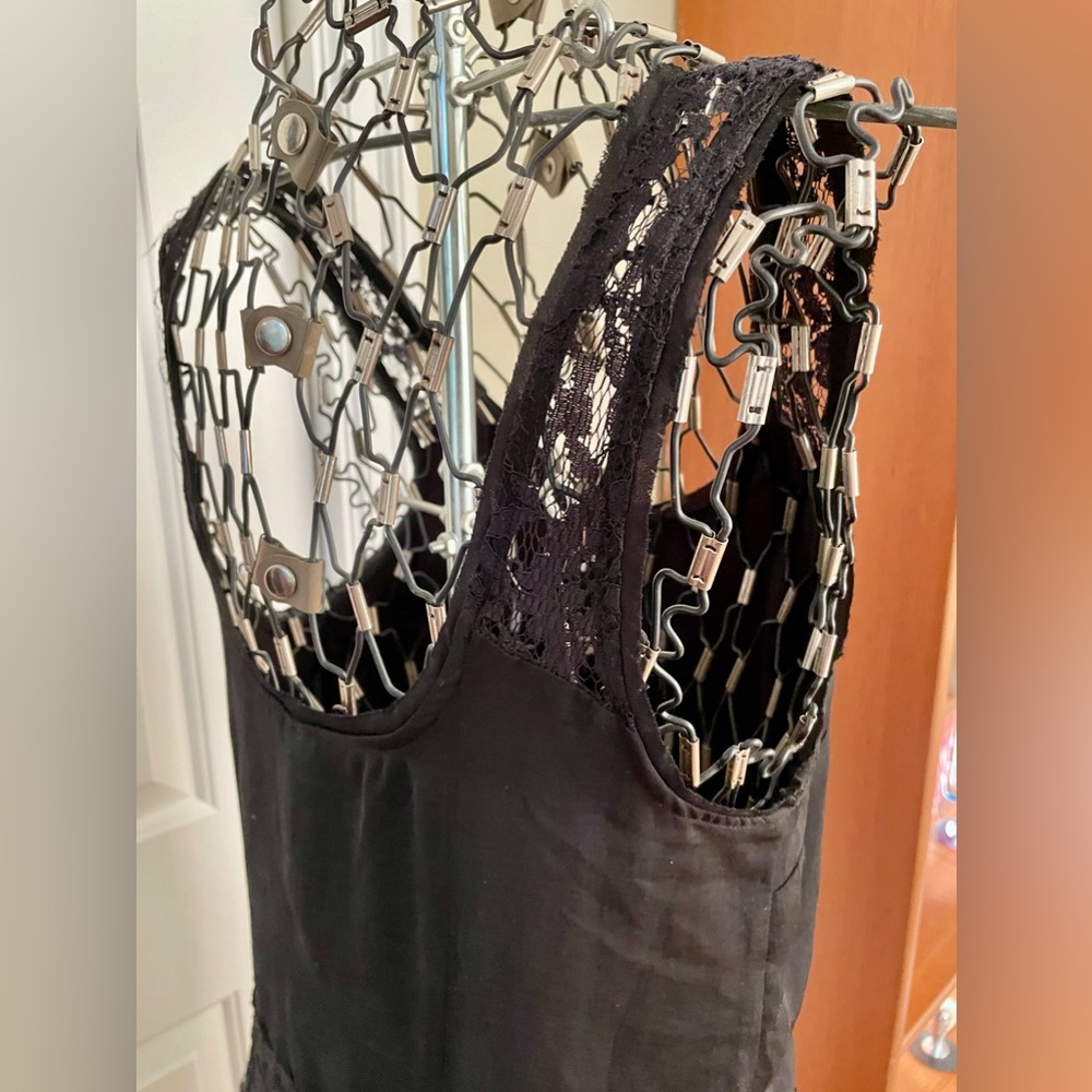 Free People Black Shift or Slip Dress w/ Lace Details Size 4 - Picture 8 of 12